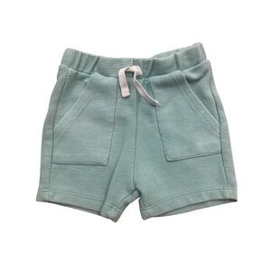 Bon Bebe Shorts Baby 24M Green Waffle‎ Knit Elastic Waist Drawstring Pockets